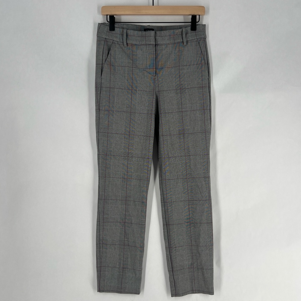 J. Crew Ruby Pant Black White Houndstooth Plaid Stretch Slim Crop High Rise 4